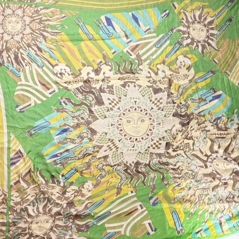 Green Sheer Sunburst Solstice  Scarf